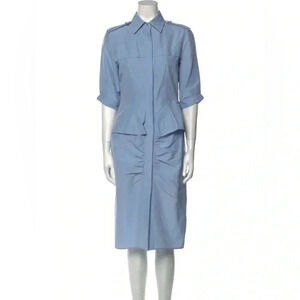 JASON WU Blue Midi Button Up Dress / Size 0 /